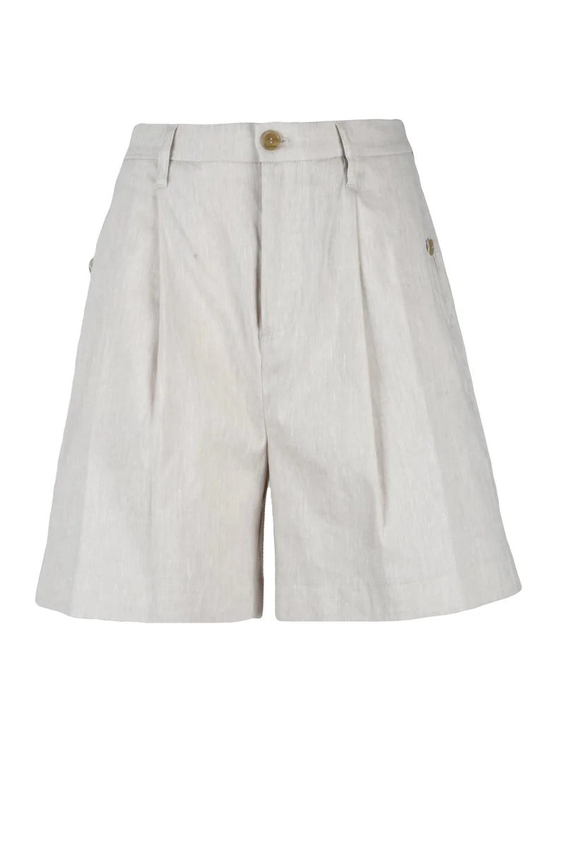 High-Waisted Shorts - White