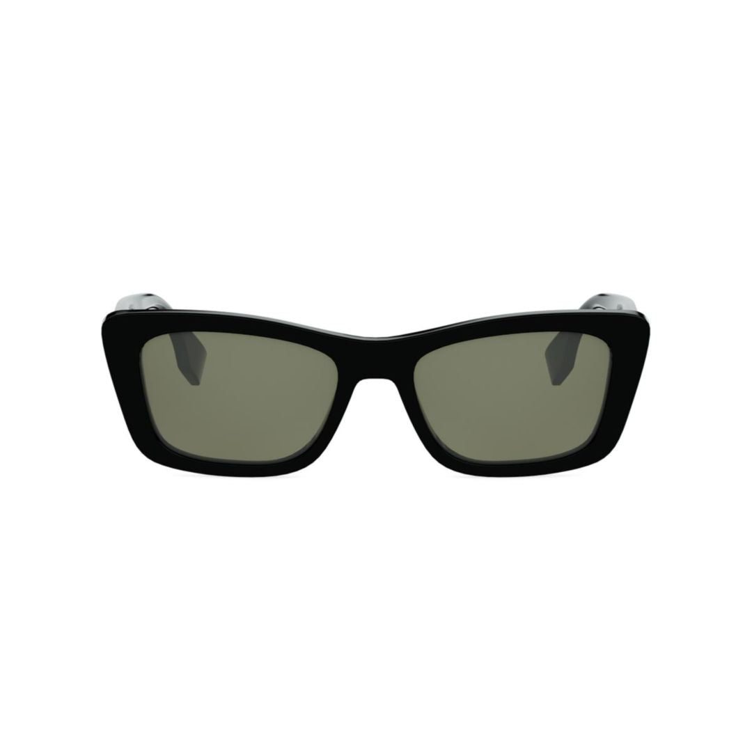 Fe40185i Rectangular Black Sunglasses