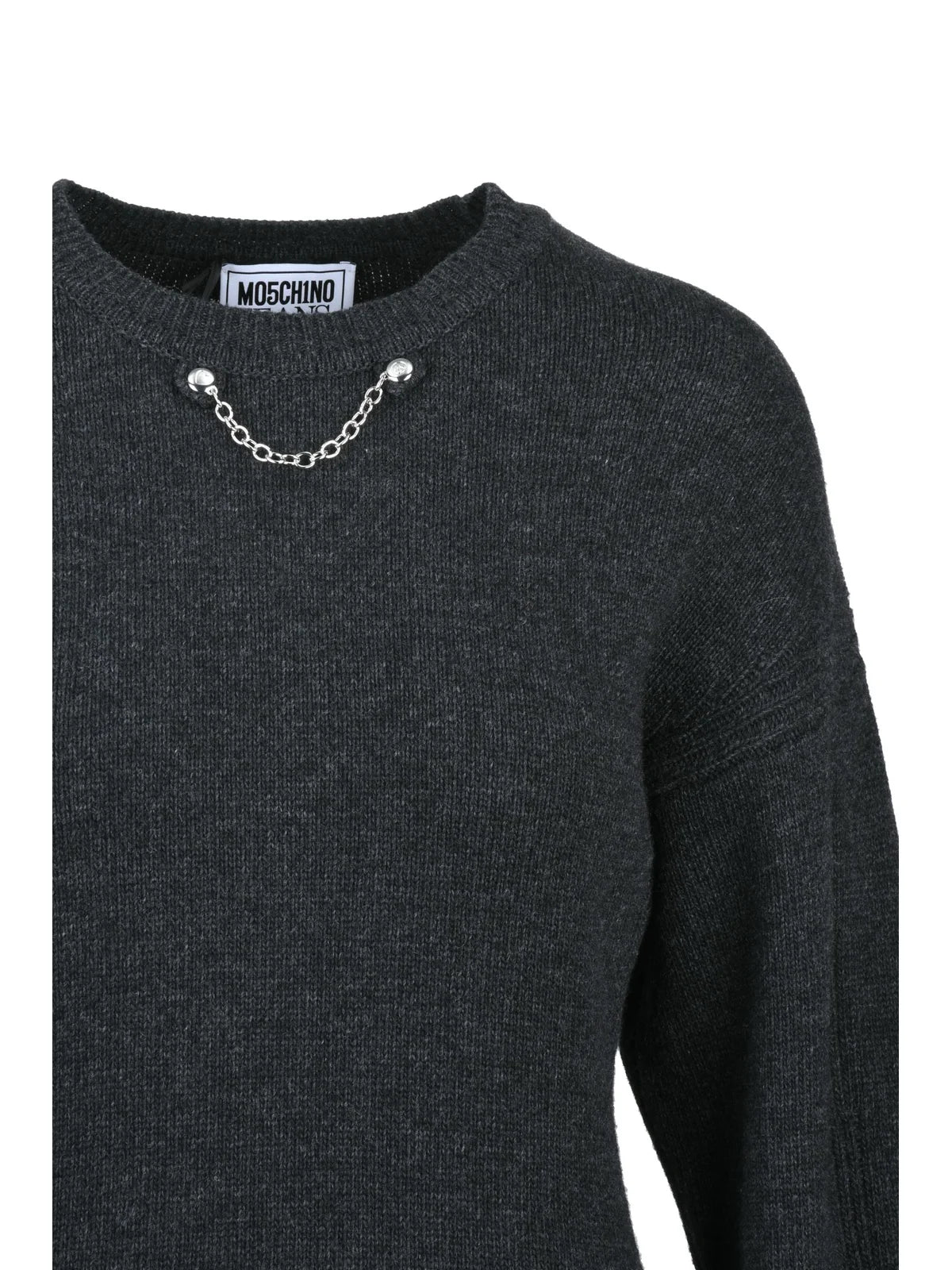 Grey Wool Viscose Polyamide Cashmere Women's Dress