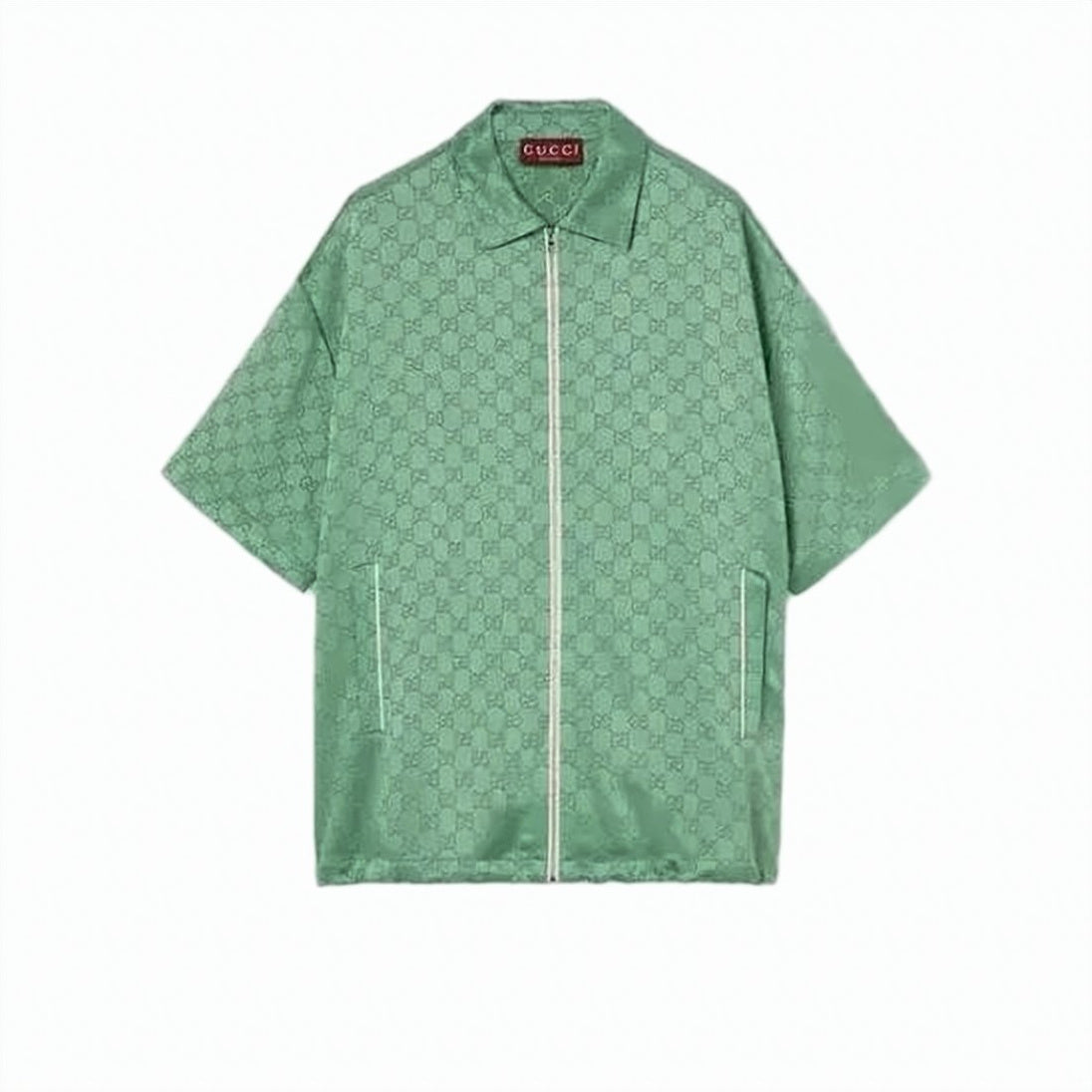 Short-Sleeved Monogram Shirt With Zipper Closure