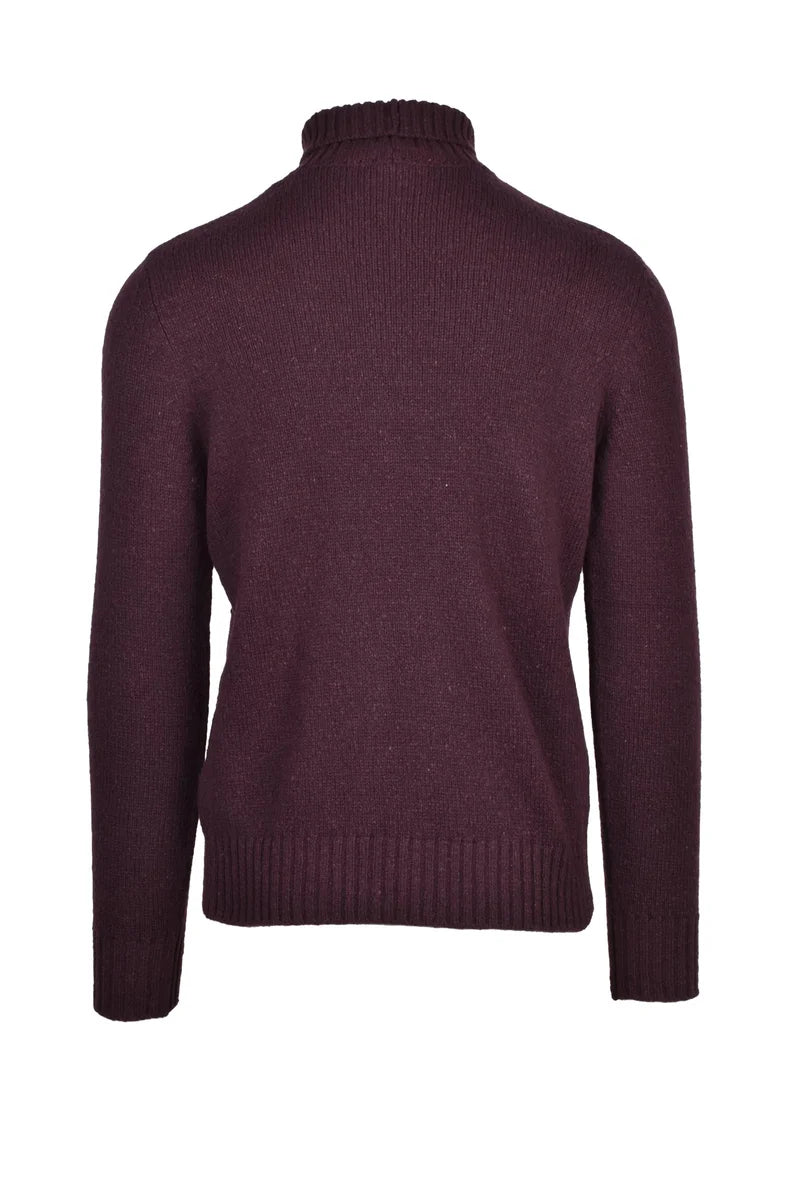 High Neck Sweater in Wool - Red