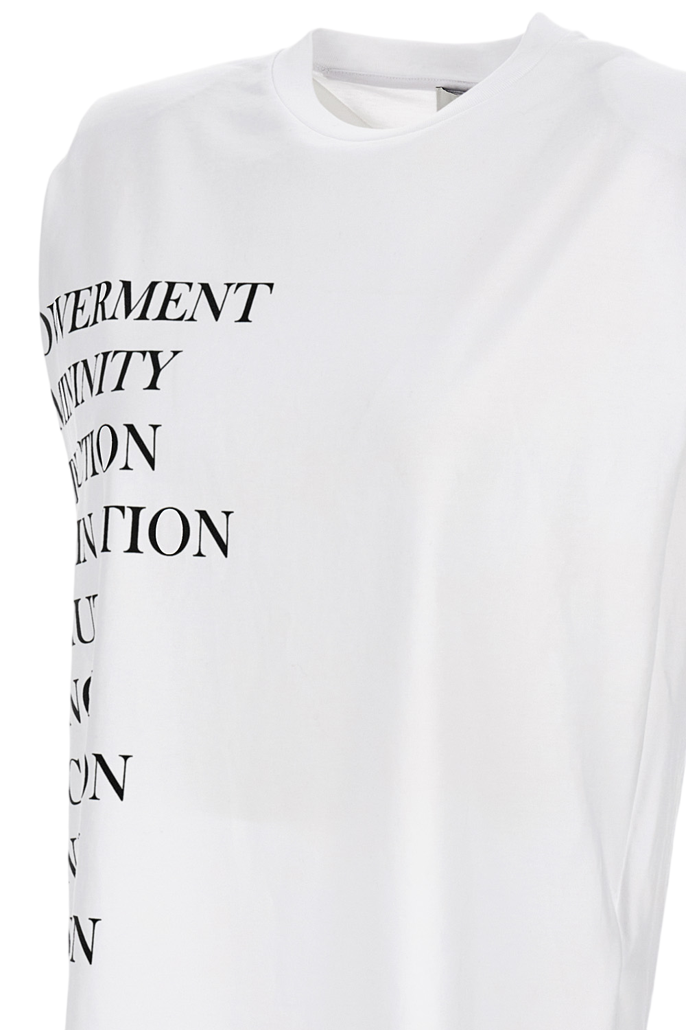 Luźny T-shirt z poduszkami na ramionach