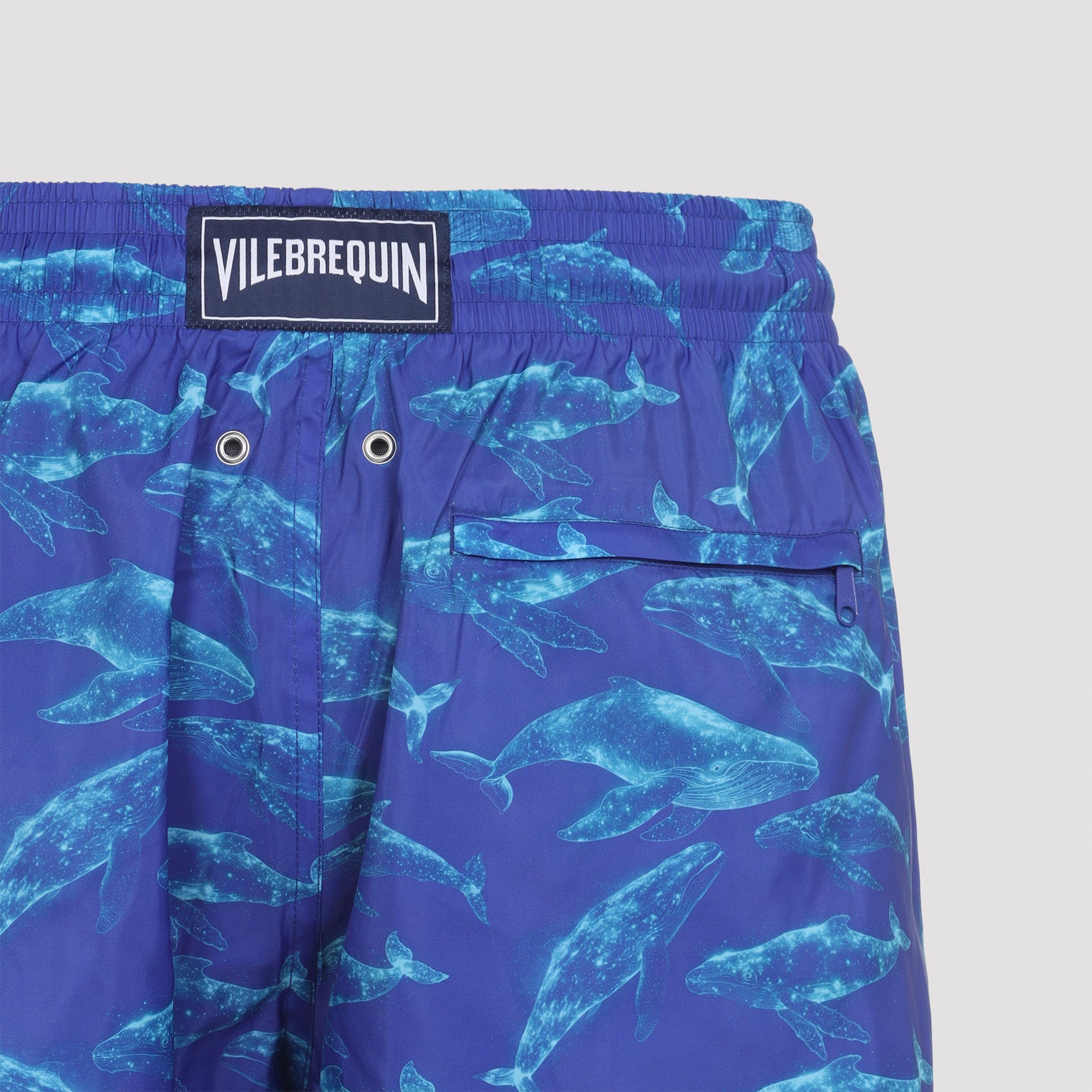 Whale-Pattern Swim Shorts in Recycled Polyamide