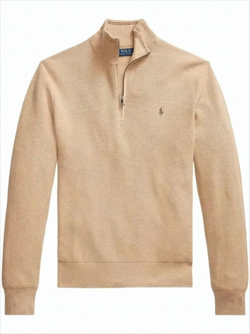 Half-Zip Long-Sleeve Pullover with Textured Knit