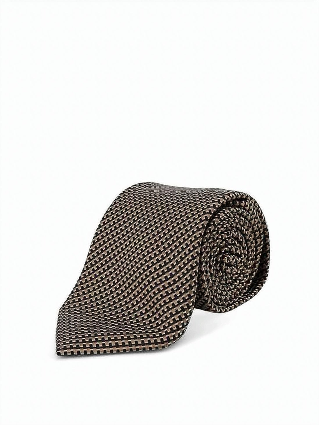 Textured Geometric Pattern Silk Tie