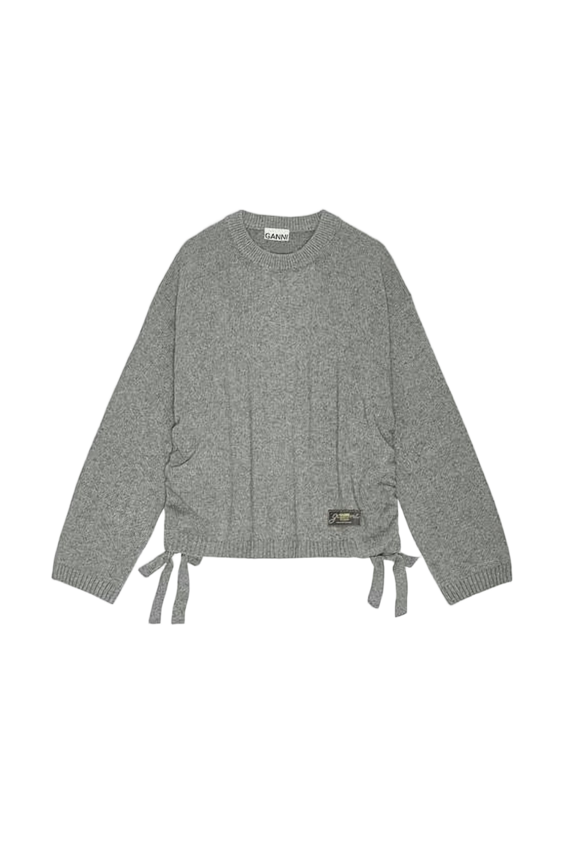 Grey Knit Sweater With Cropped Fit