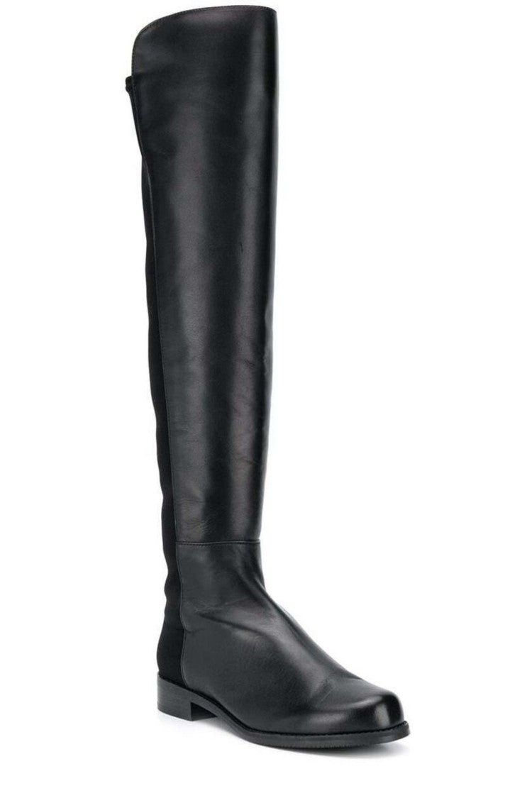 Tall Knee-High Boots with Textured Back Panel