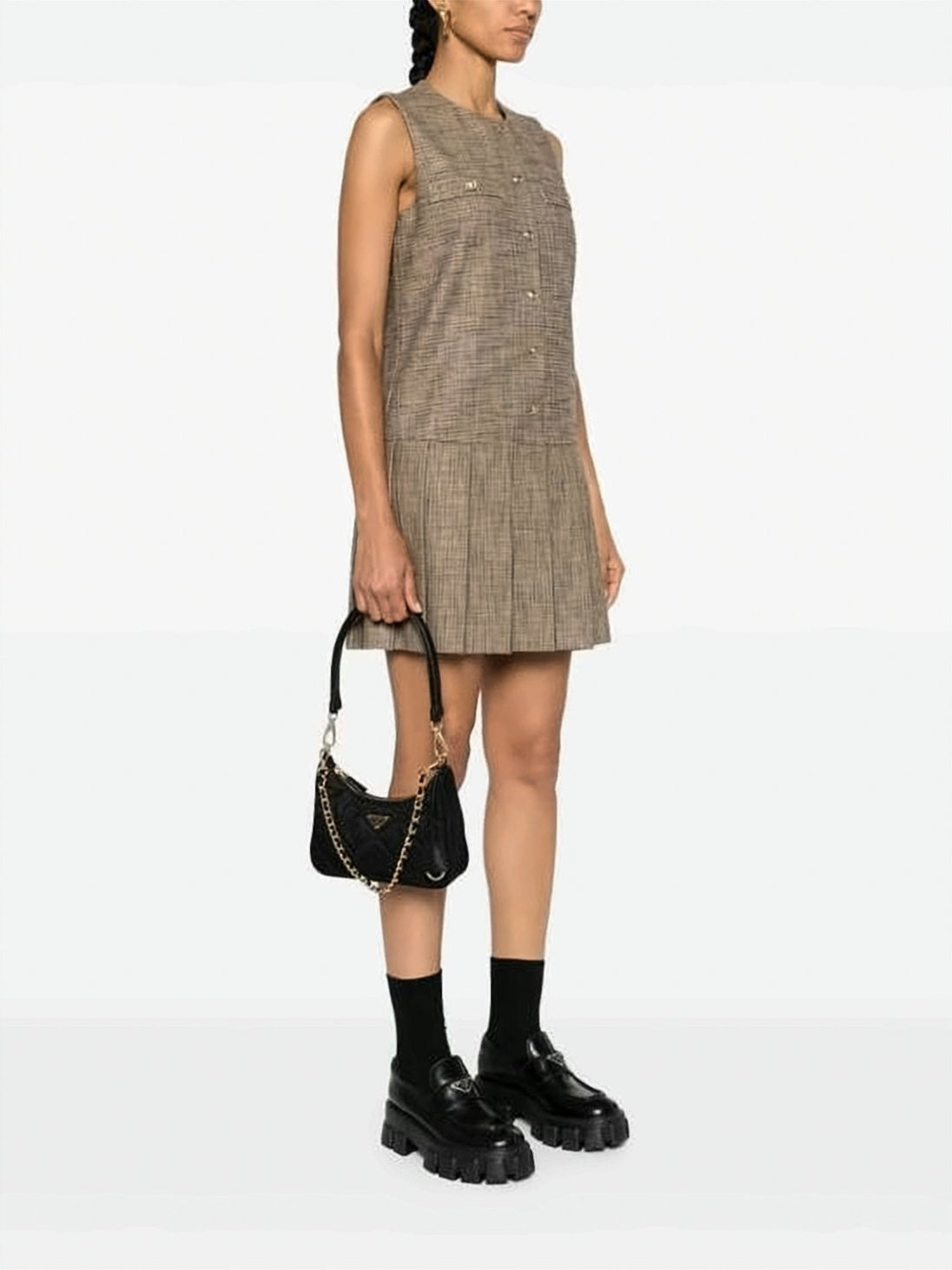 Compact Quilted Nylon Shoulder Bag