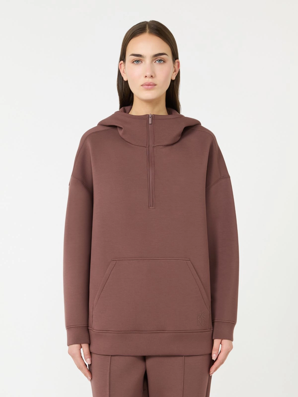 Half-Zip Relaxed-Fit Hoodie with Subtle Logo Embroidery