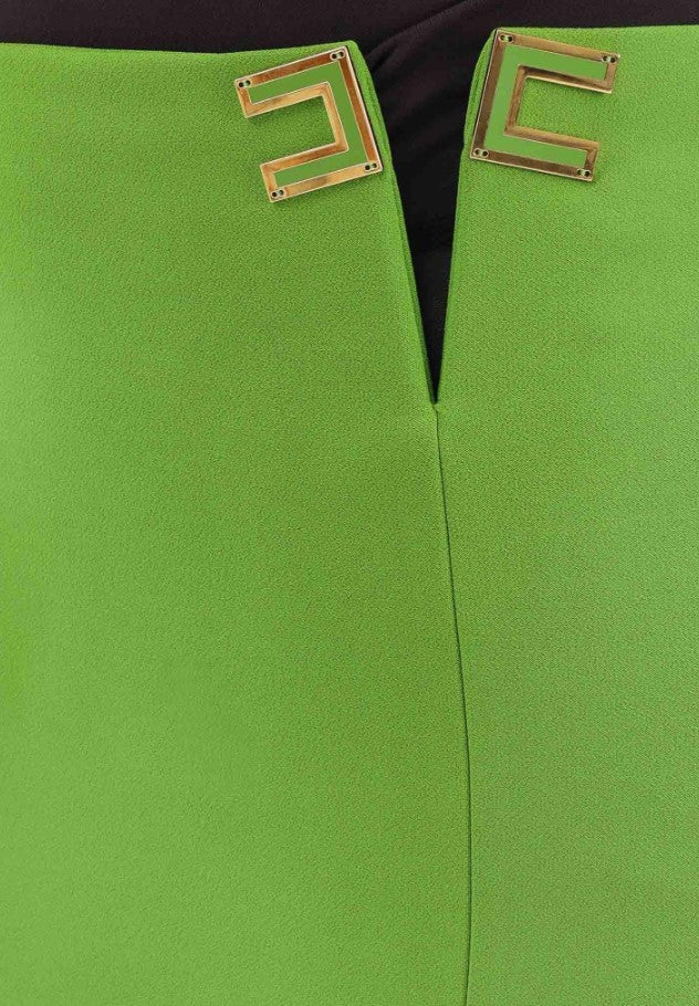 Double Stretch Crepe Side Slit Skirt