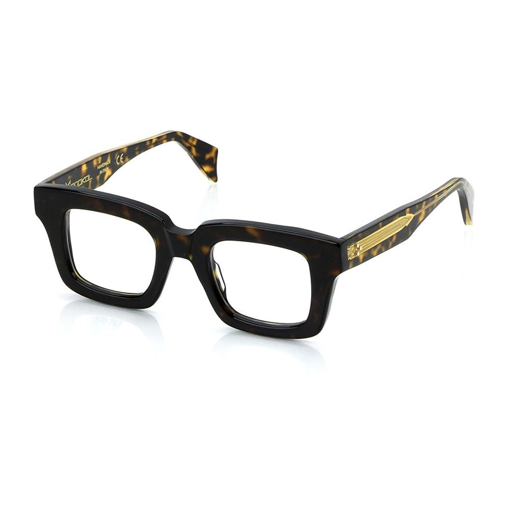 Concept Eyewear Mk295 Geometric Squared Eyewear In Polished Havana Acetate