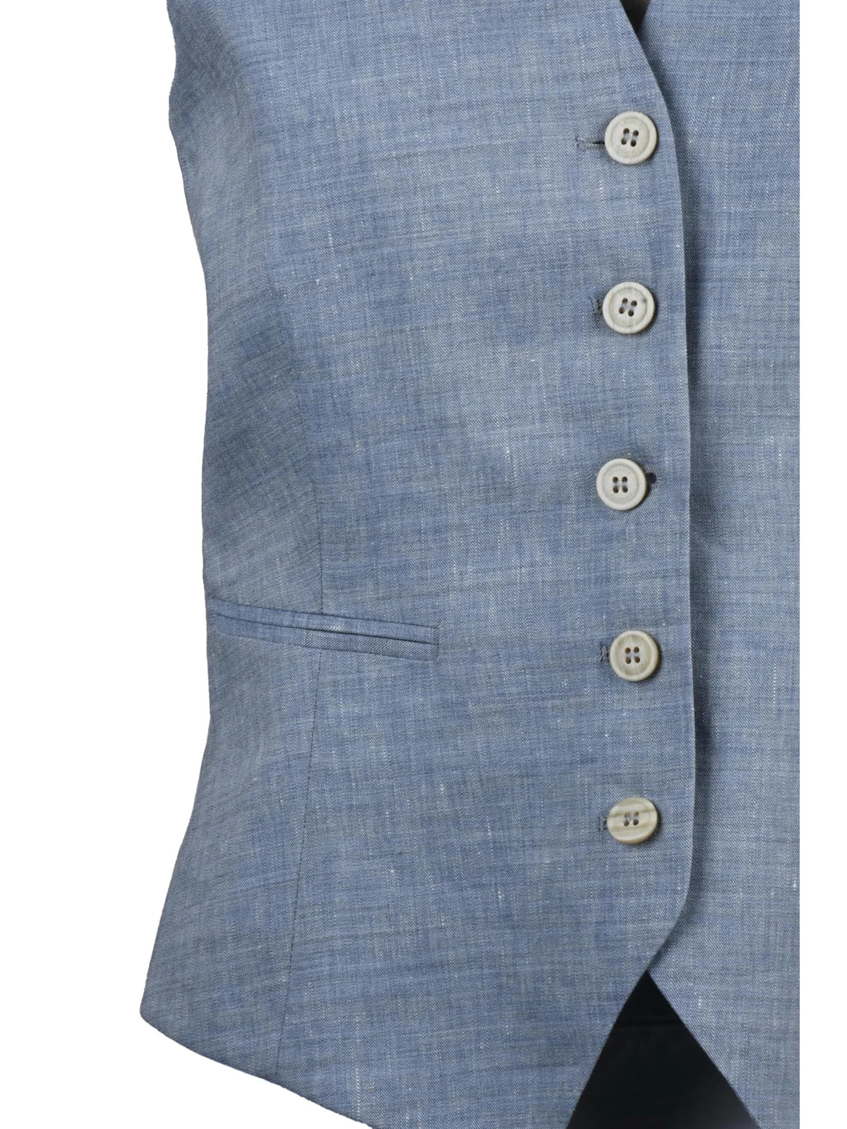 Light Blue Linen Wool Vest