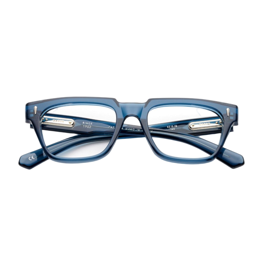 Premium 13 Translucent Deep Blue Rectangular Eyeglasses