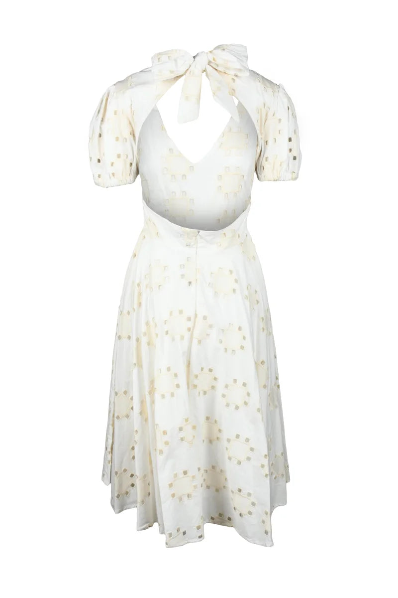 Cotton Broderie Anglaise Dress - White