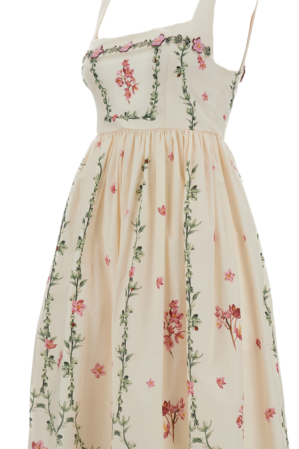 White 'Barbara Midi' Cotton Midi Dress