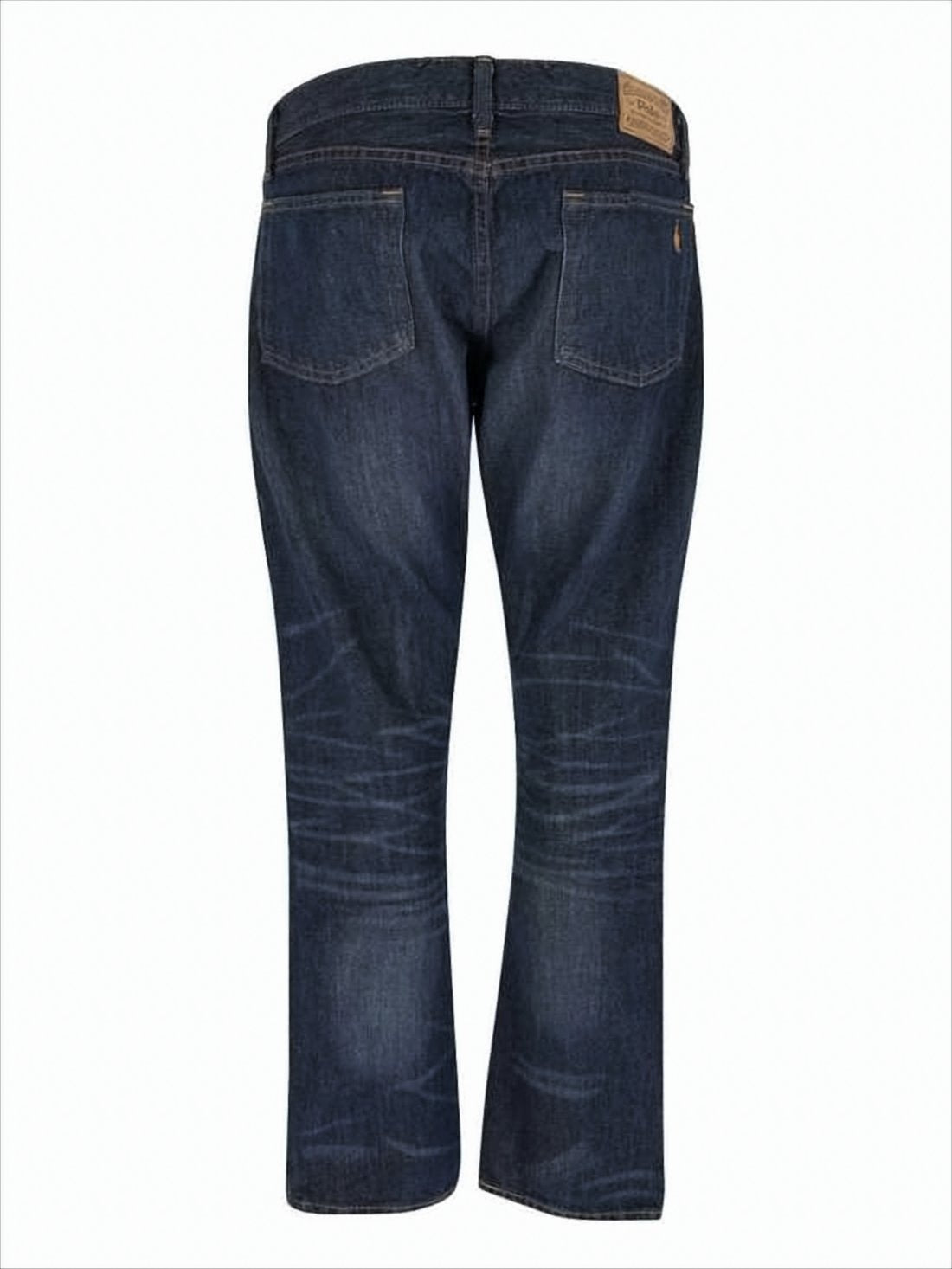 Classic Five-Pocket Denim Pants with Leather Accents