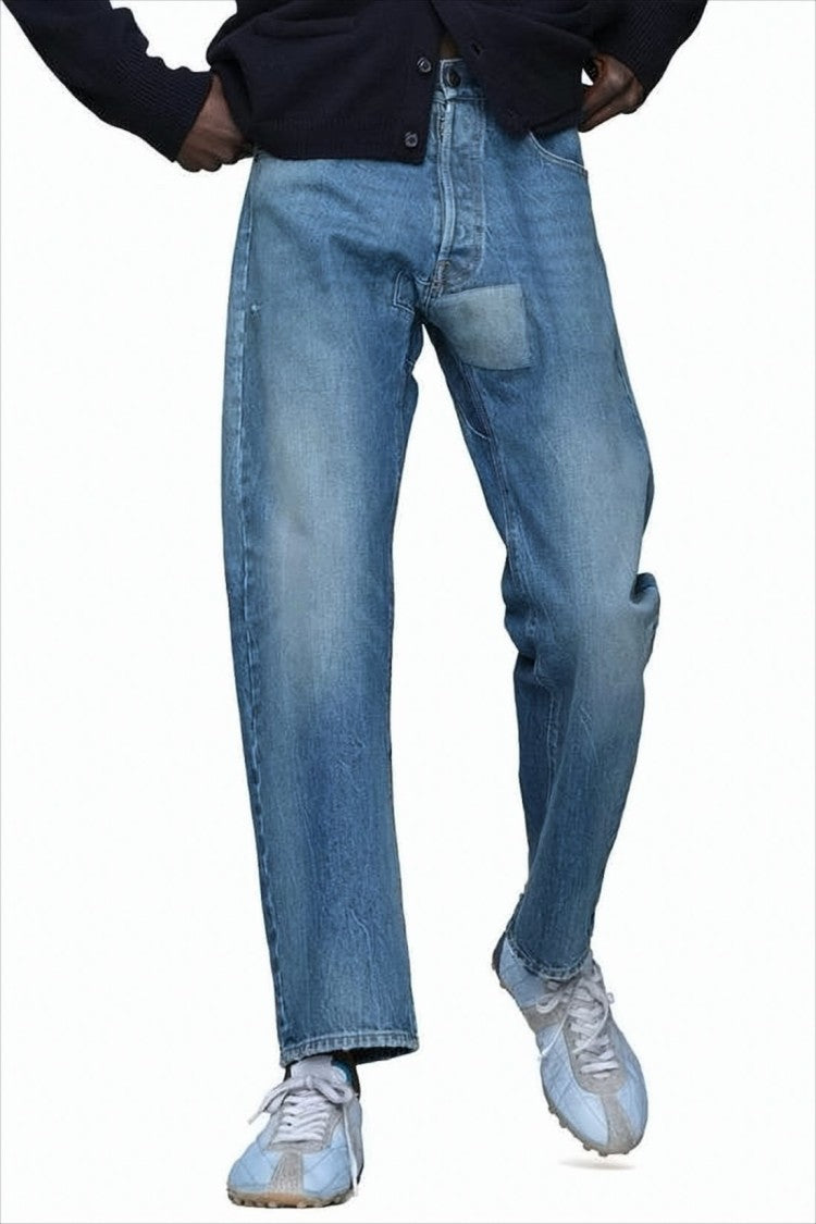 Relaxed Fit Mid-Blue Denim Pants