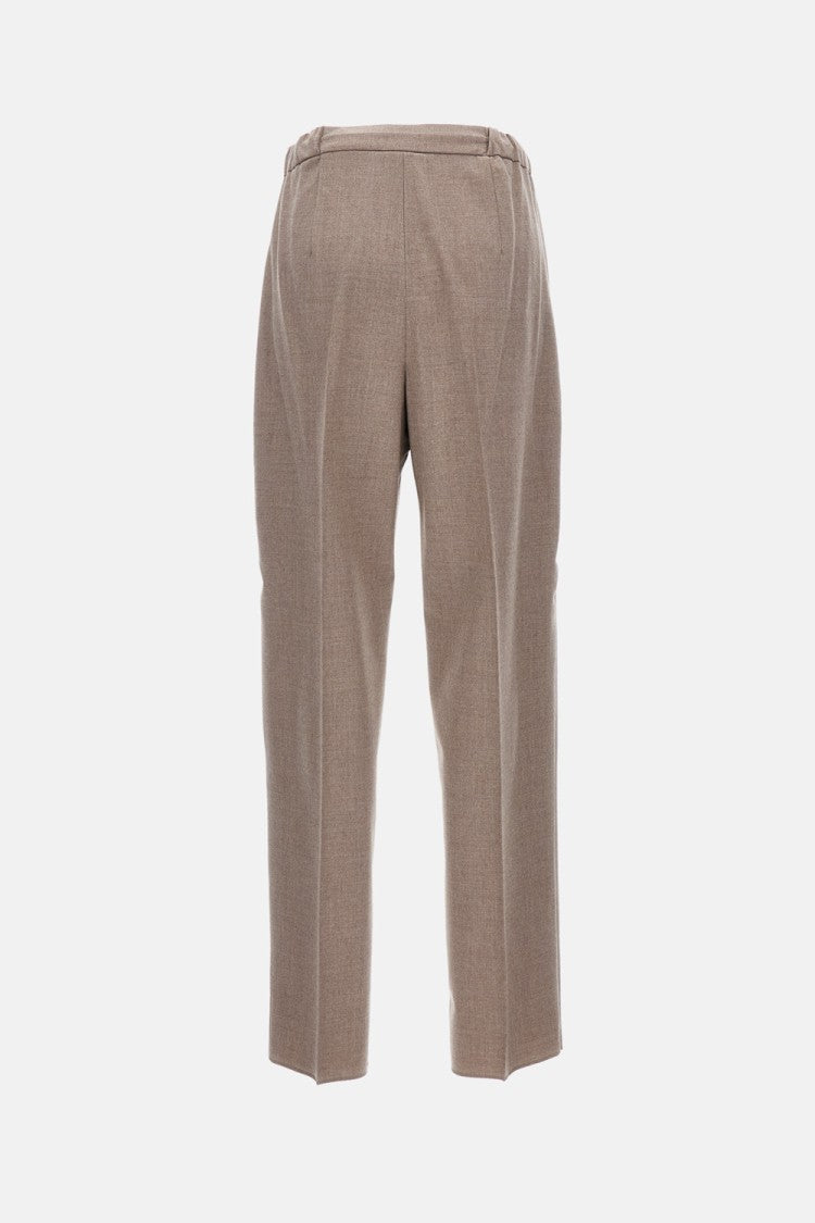 Soft-Cut Trousers With Pleats And Drawstring Waist