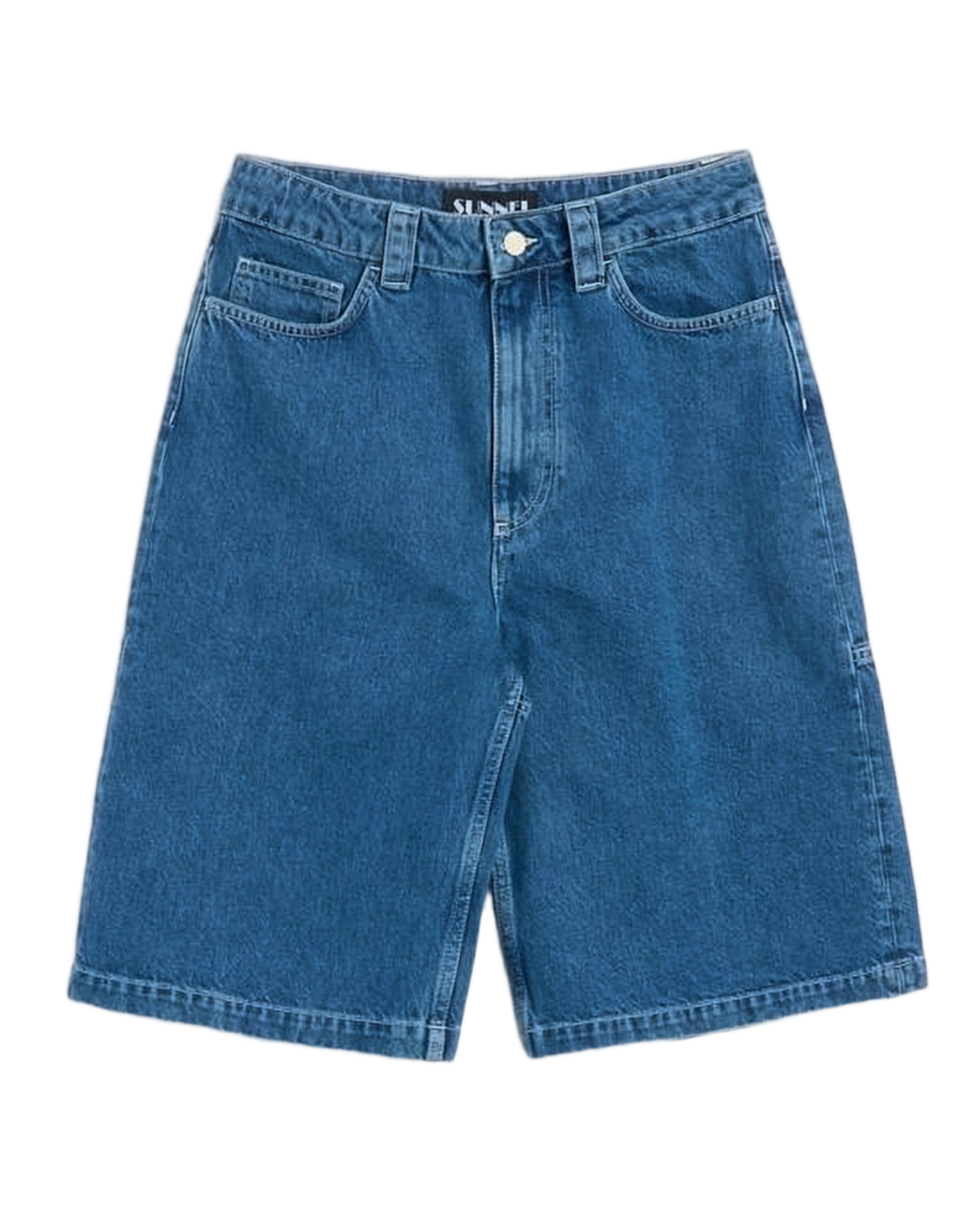 Mid-Length Denim Shorts with Classic Five-Pocket Design
