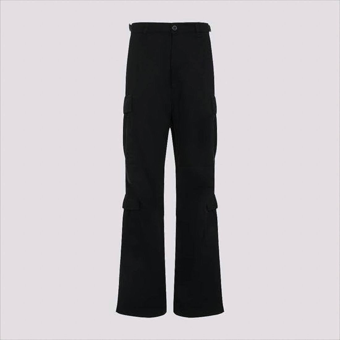 High-Waist Straight-Leg Pants with Flap Pockets