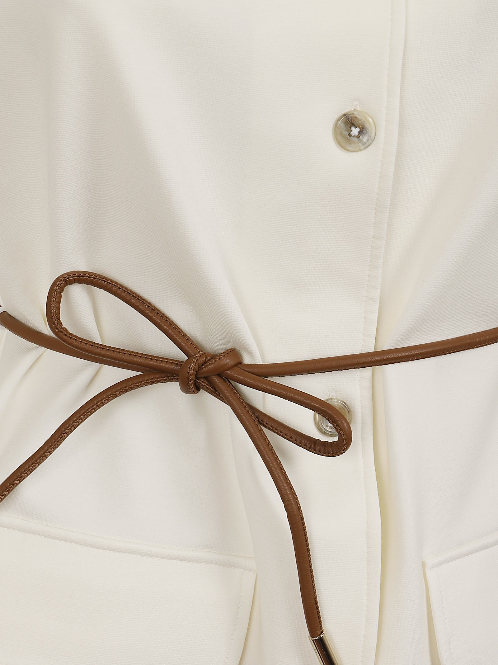 Sleeveless White Vest with Faux Leather Belt