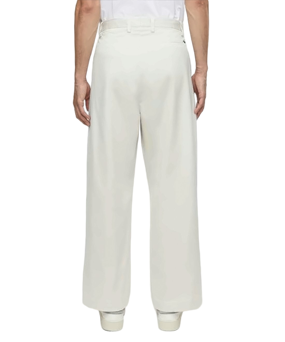 Wide-Leg Cotton Pants with High Waist