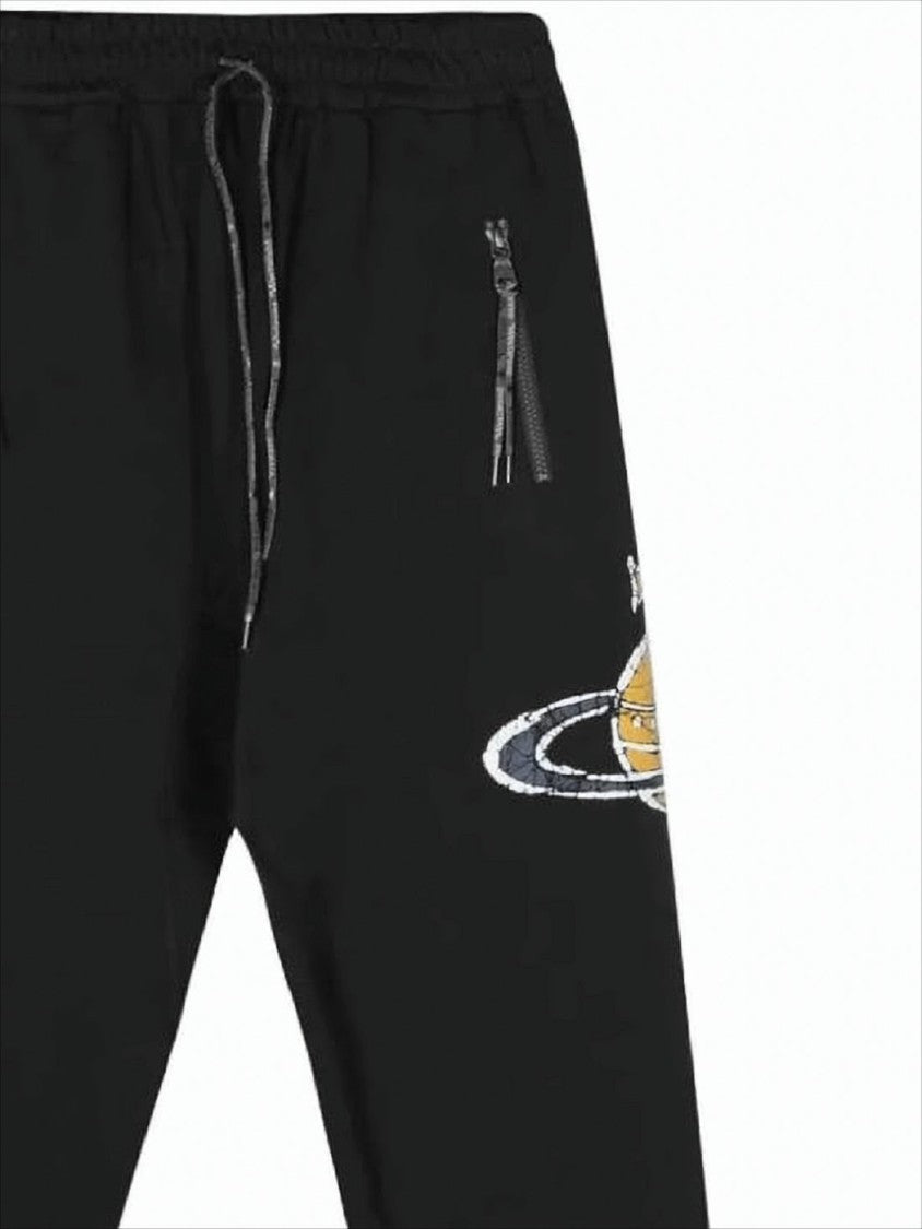 Relaxed Jogger Pants with Distinctive Planet Motif