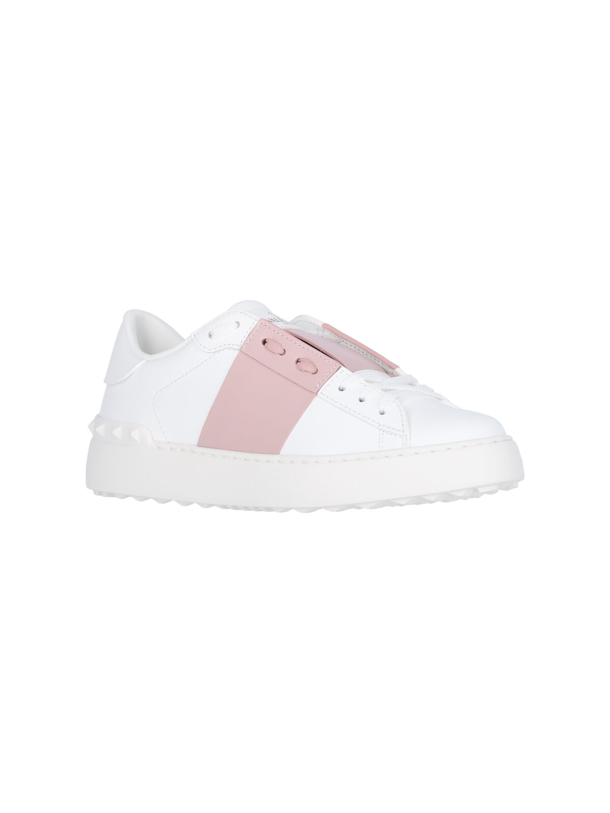 Rockstud Untitled Sneakers with Contrast Pink Accents