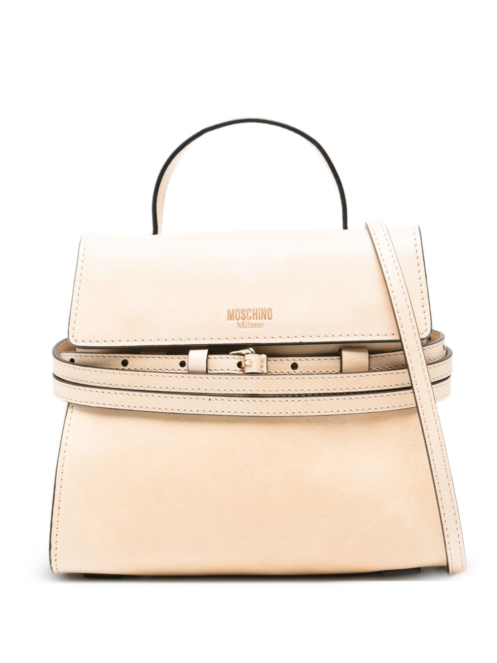 Beige Top Handle Detachable Shoulder Strap Bag
