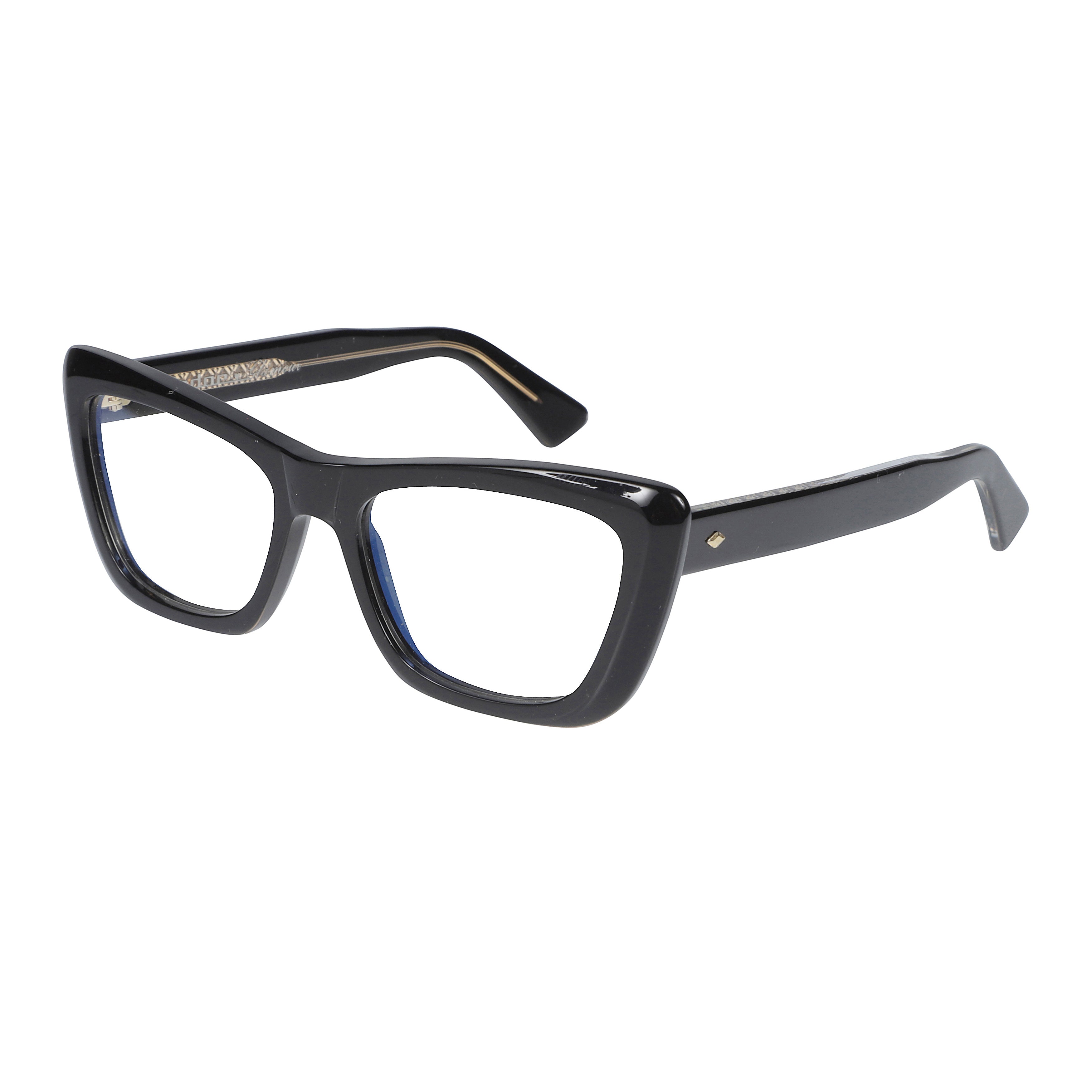 Lolita/K-V Oversized Square Frame Eyeglasses with Glossy Black Finish