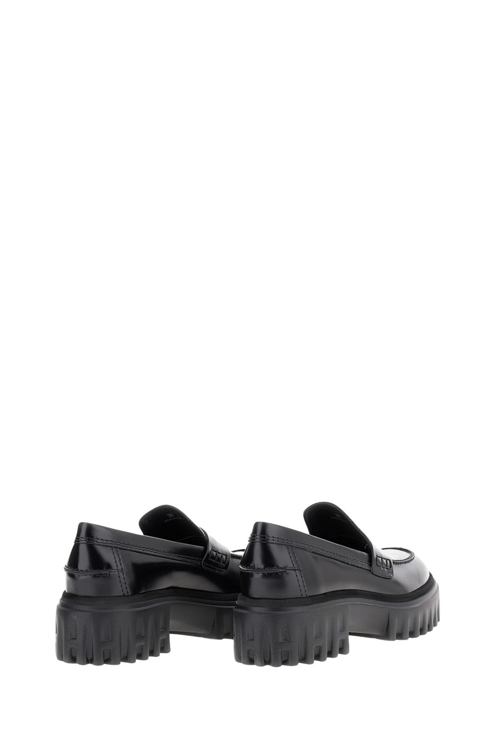 Classic Black Loafers With Metal 'H' Detail