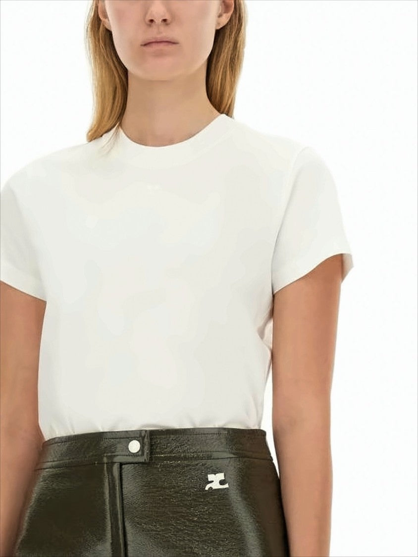 Short-Sleeve Cotton T-Shirt with Crew Neckline