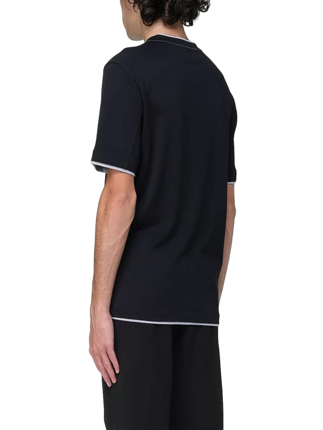 Relaxed-Fit Black T-Shirt With Contrasting Trim