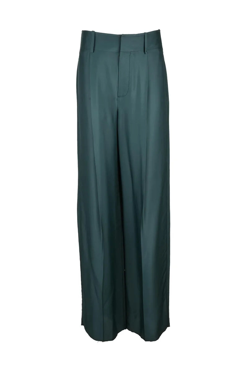 Viscose/Silk Trousers - Green