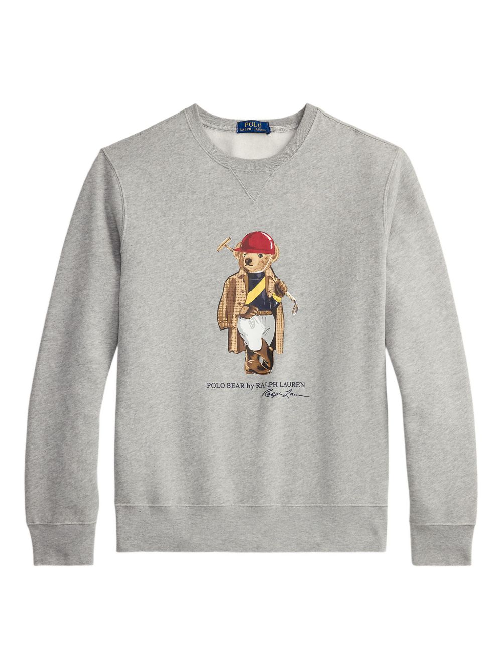 Ribbed Knit Sweatshirt with Polo Bear Graphic