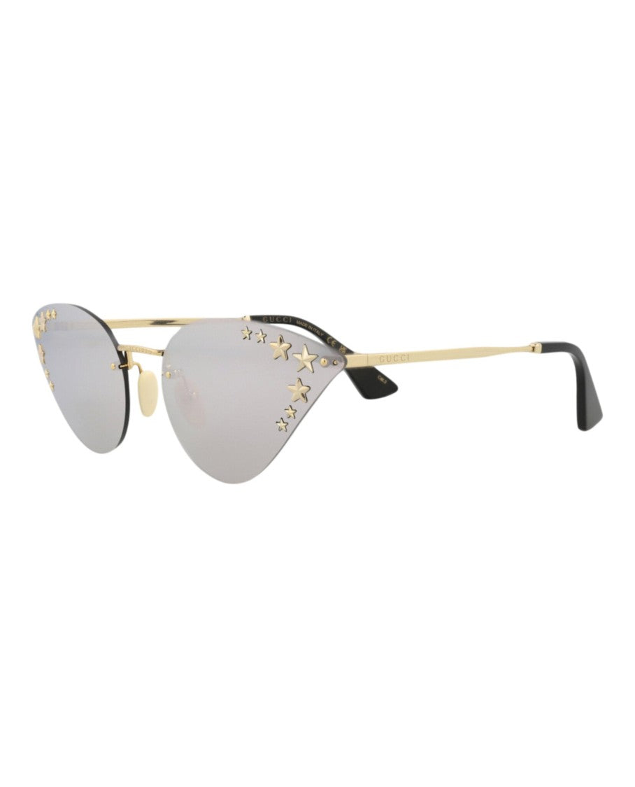 Cat Eye-Frame Metal Sunglasses