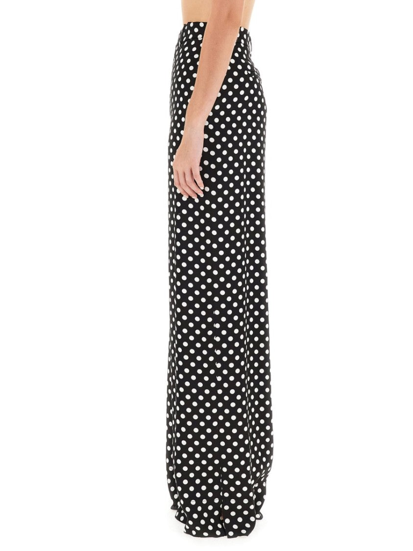 Polka Dot Wide-Leg Pants With High Waist