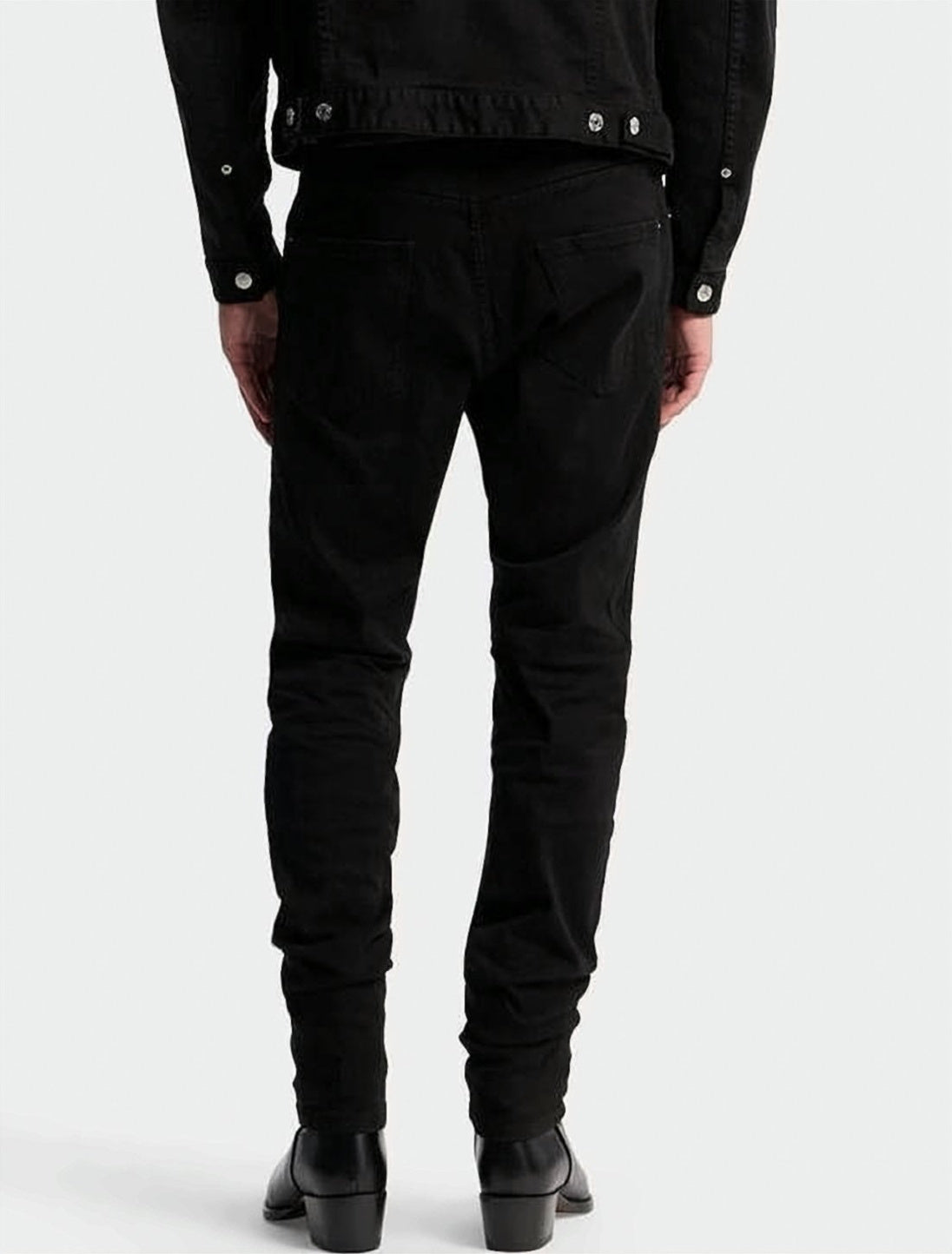 Slim-Fit Black Denim Pants with Five-Pocket Design
