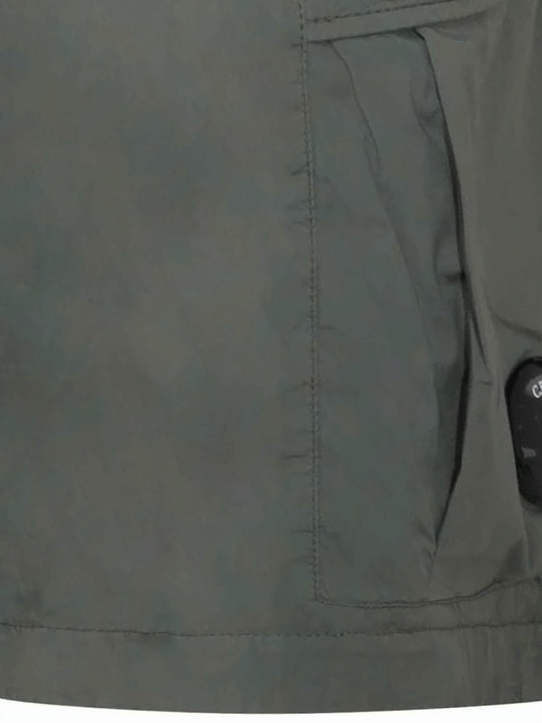 Grey Mid-Thigh Shorts With Distinctive Lens Detail