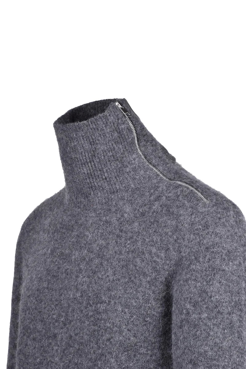 Alpaca Zip Sweater - Grey
