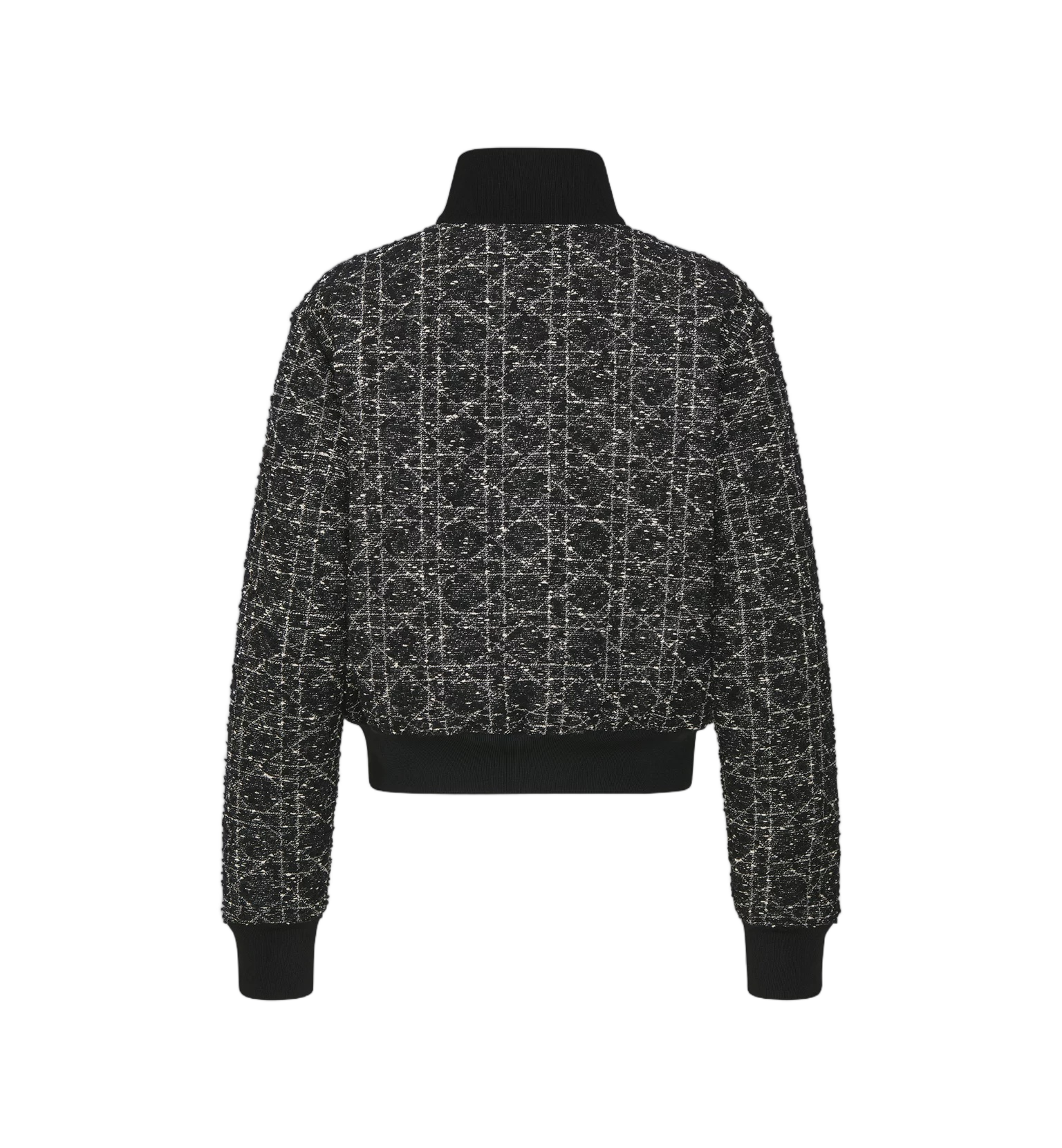 Cropped Bomber Textured Pattern Jacket