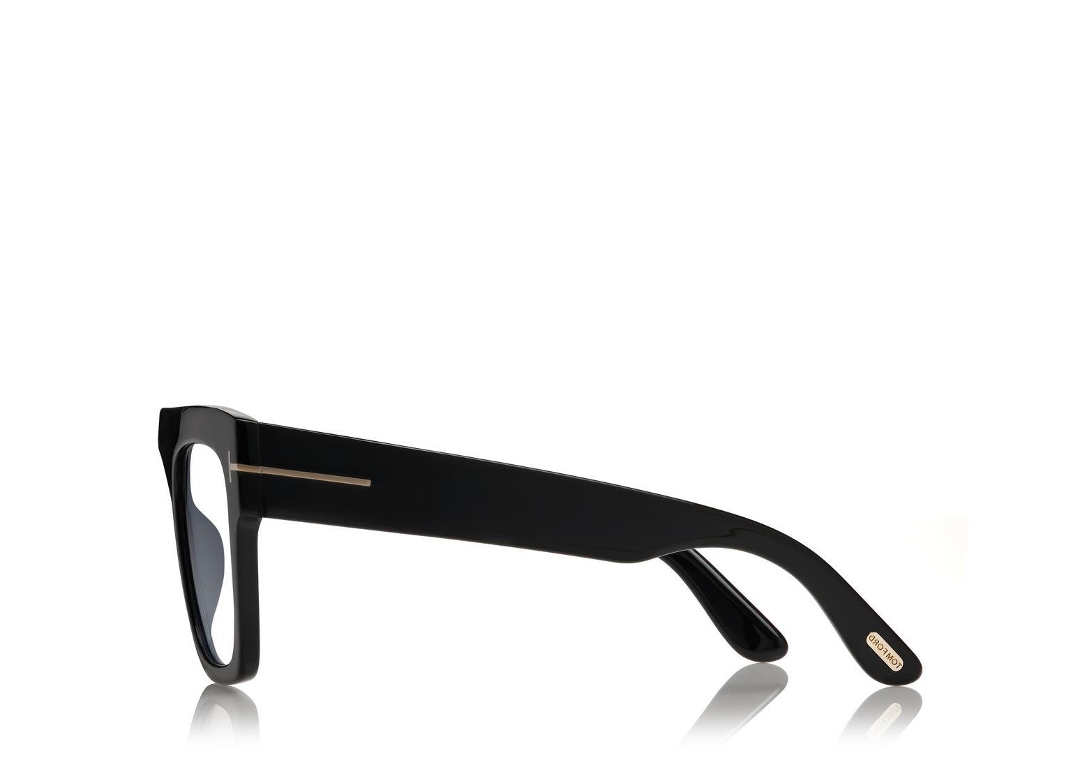 Oversized Black Acetate Sunglasses With Gold Accents