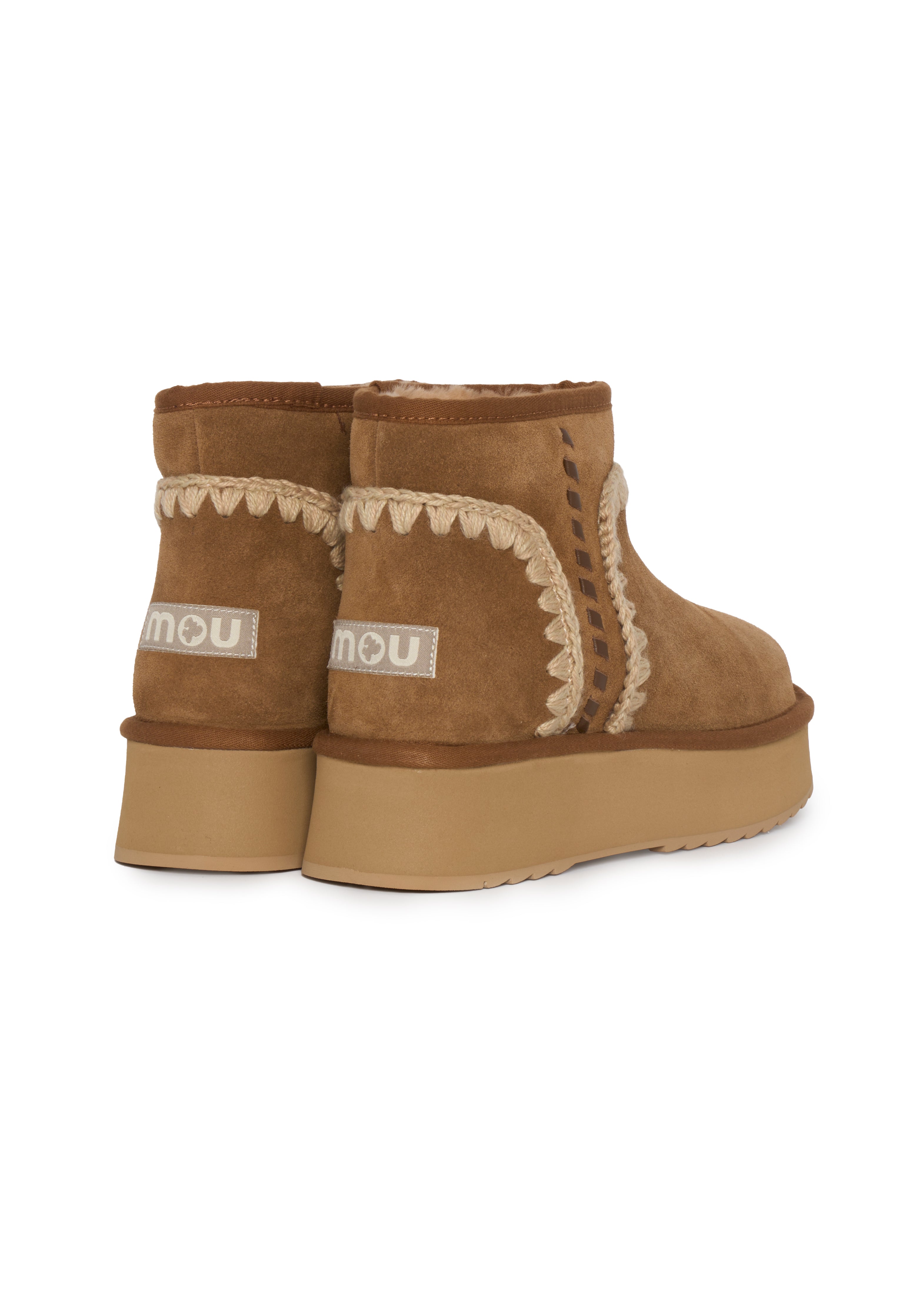 Slip-On Ankle Boots With Hand-Crochet Wool Detailing
