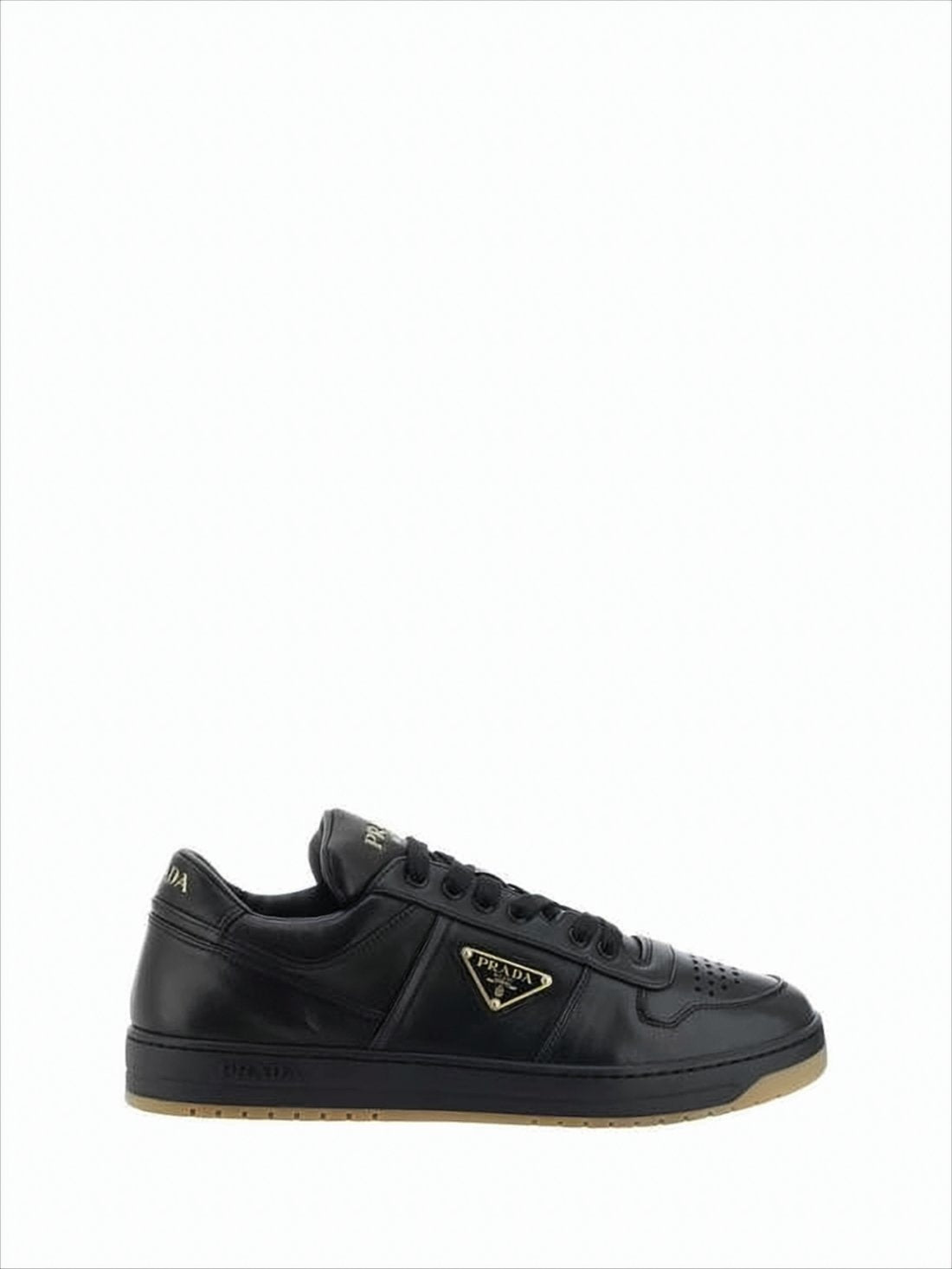 Low-Top Sneakers with Perforated Leather Upper