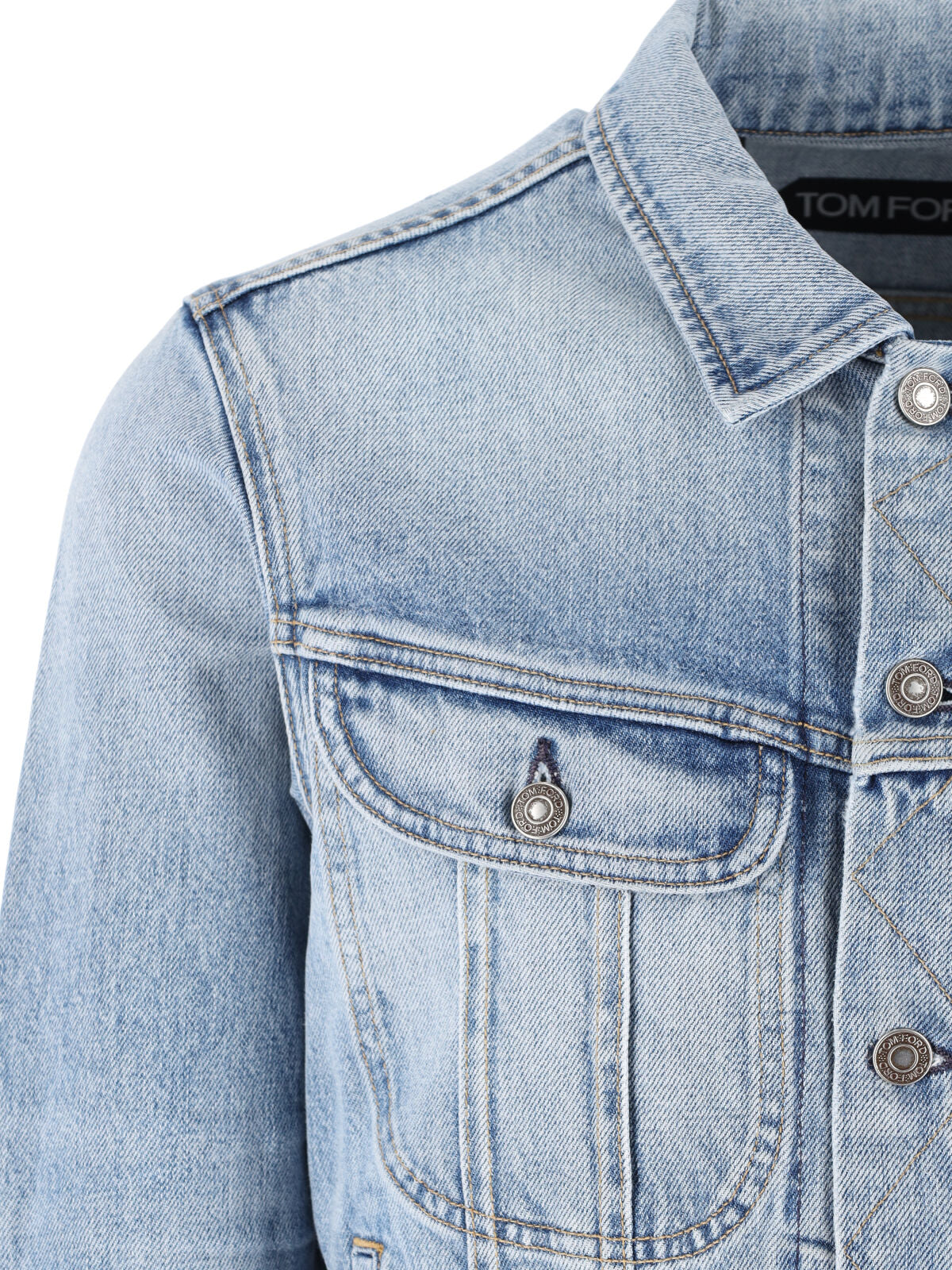 Light Wash Tailored Cropped Denim Jacket