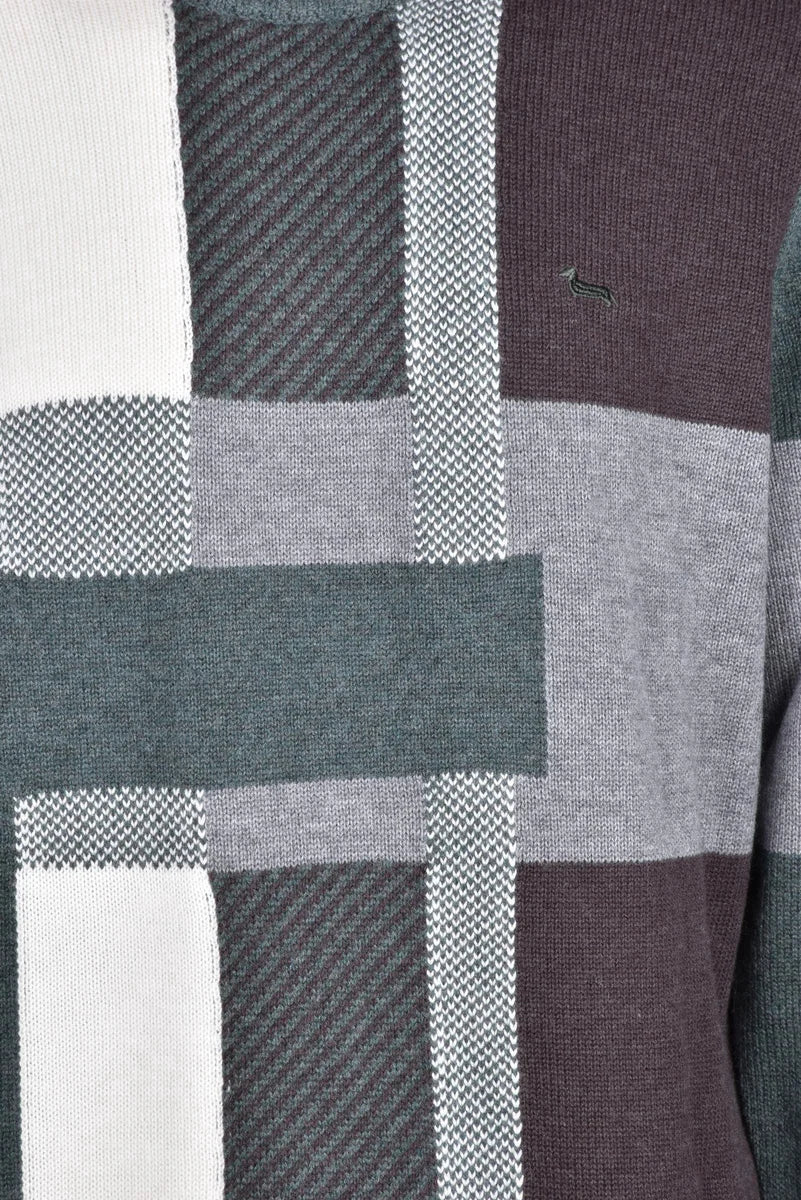 Brown/Green Wool Polyamide Acrylic Men's Sweater