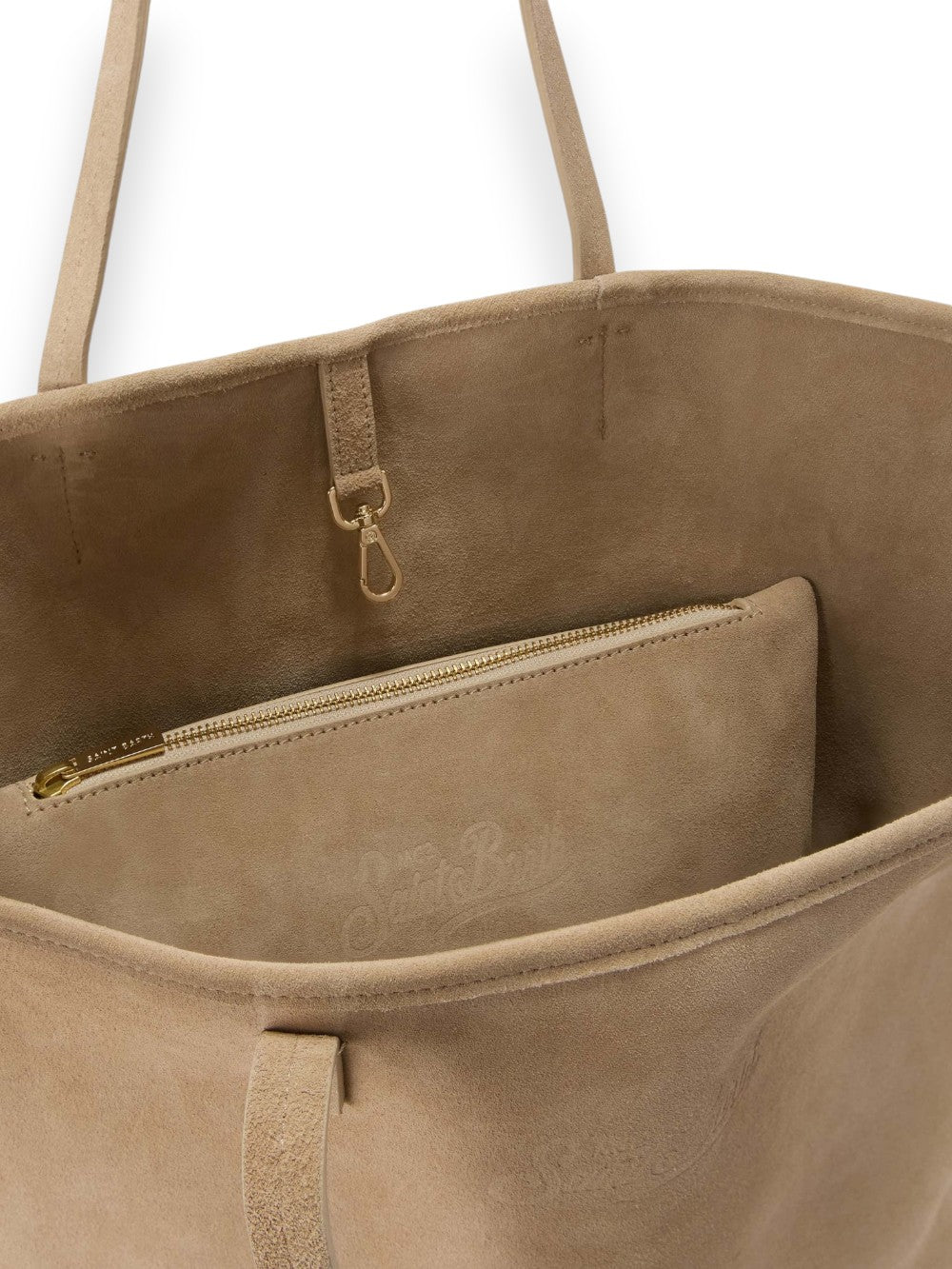 Beige Suede City Crossbody Bag