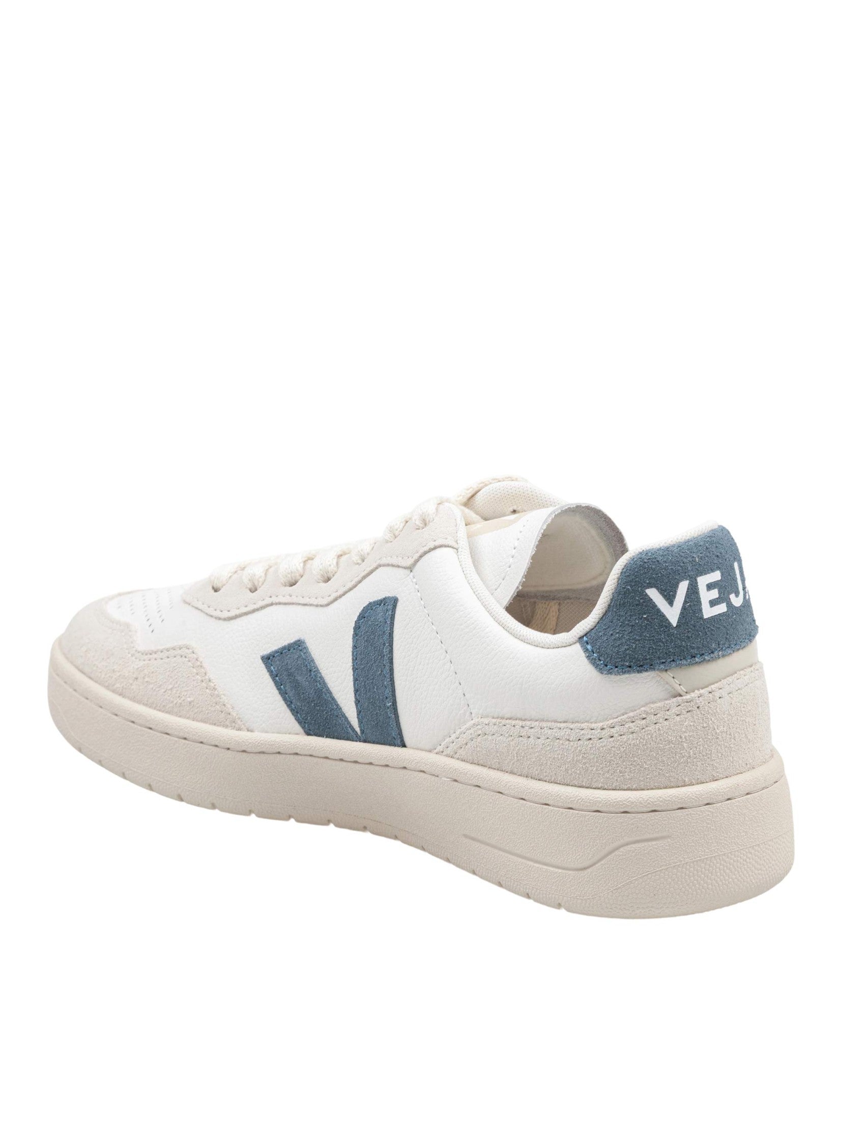 V-90 Leather Sneakers, White And Light Blue