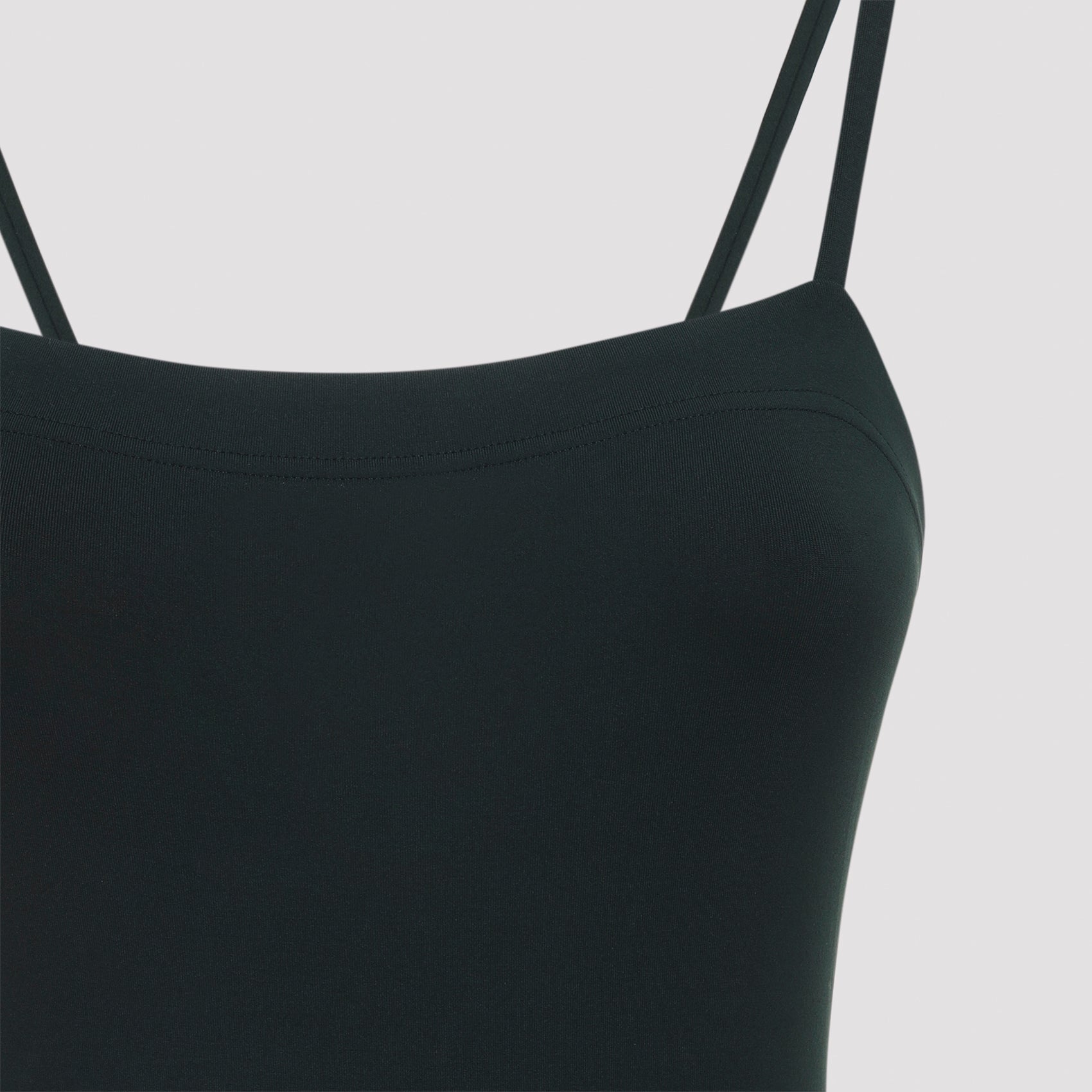 Scarabee One-Piece Swimsuit with Straight Neckline and Thin Straps