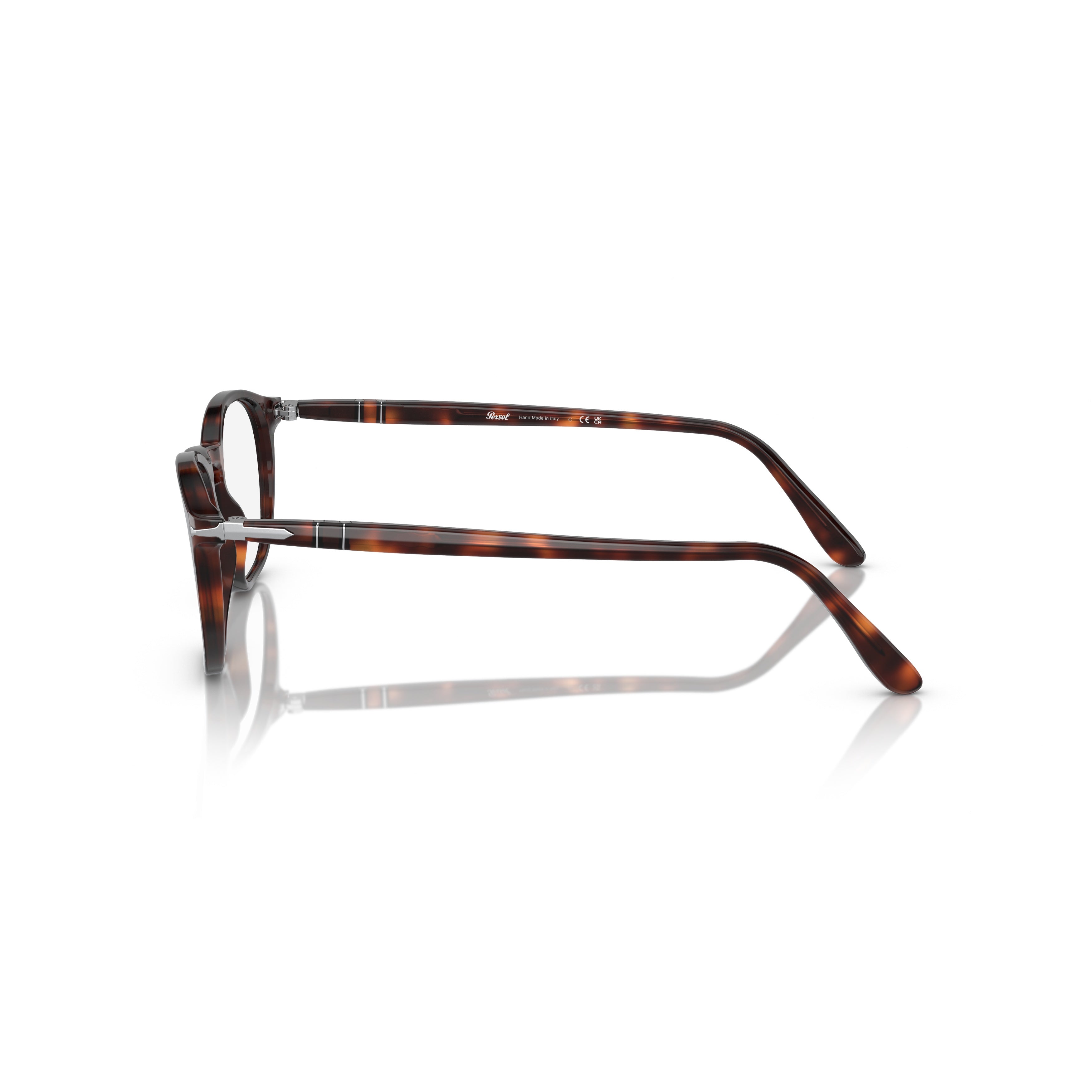 0po3007v Round Frame Tortoiseshell Sunglasses with Keyhole Bridge